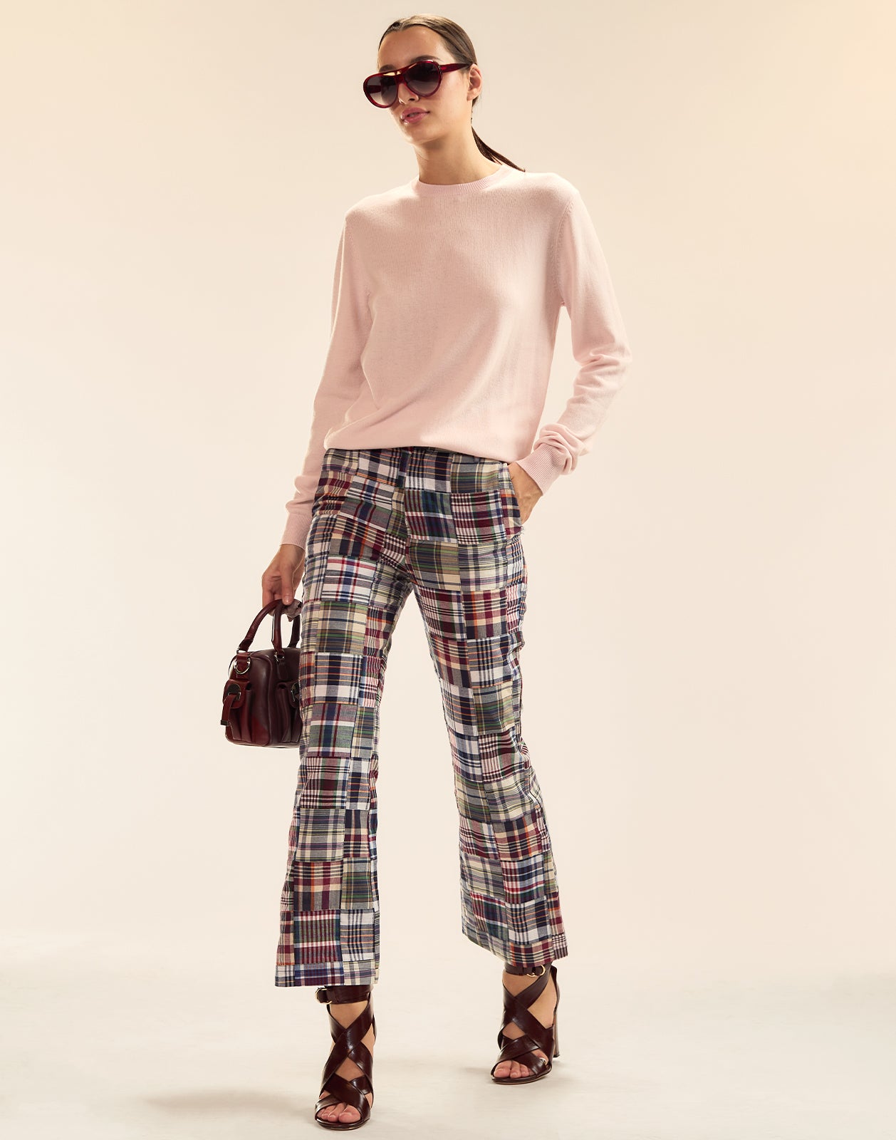 Marisol Madras Cropped Trouser