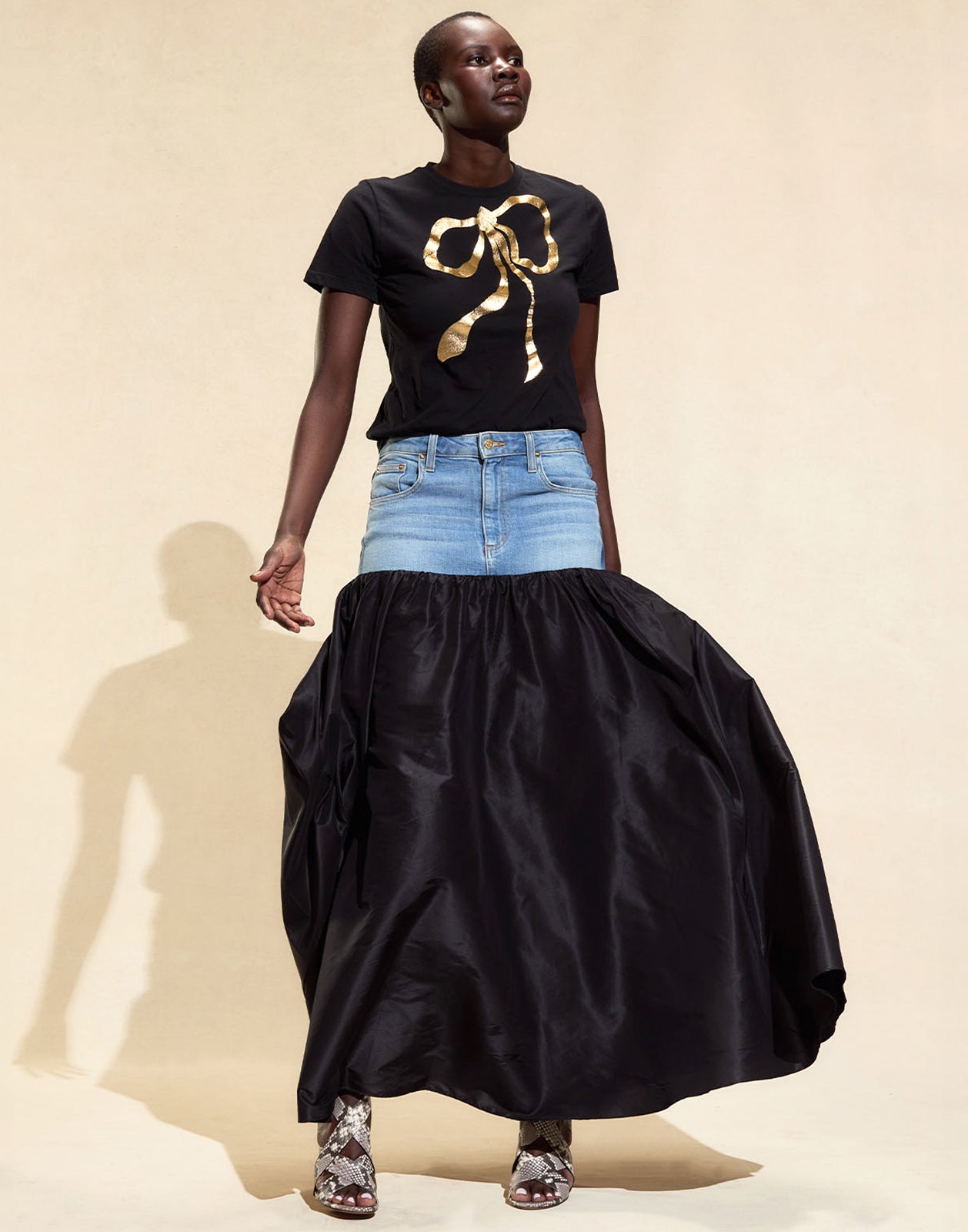 Denim Taffeta Skirt