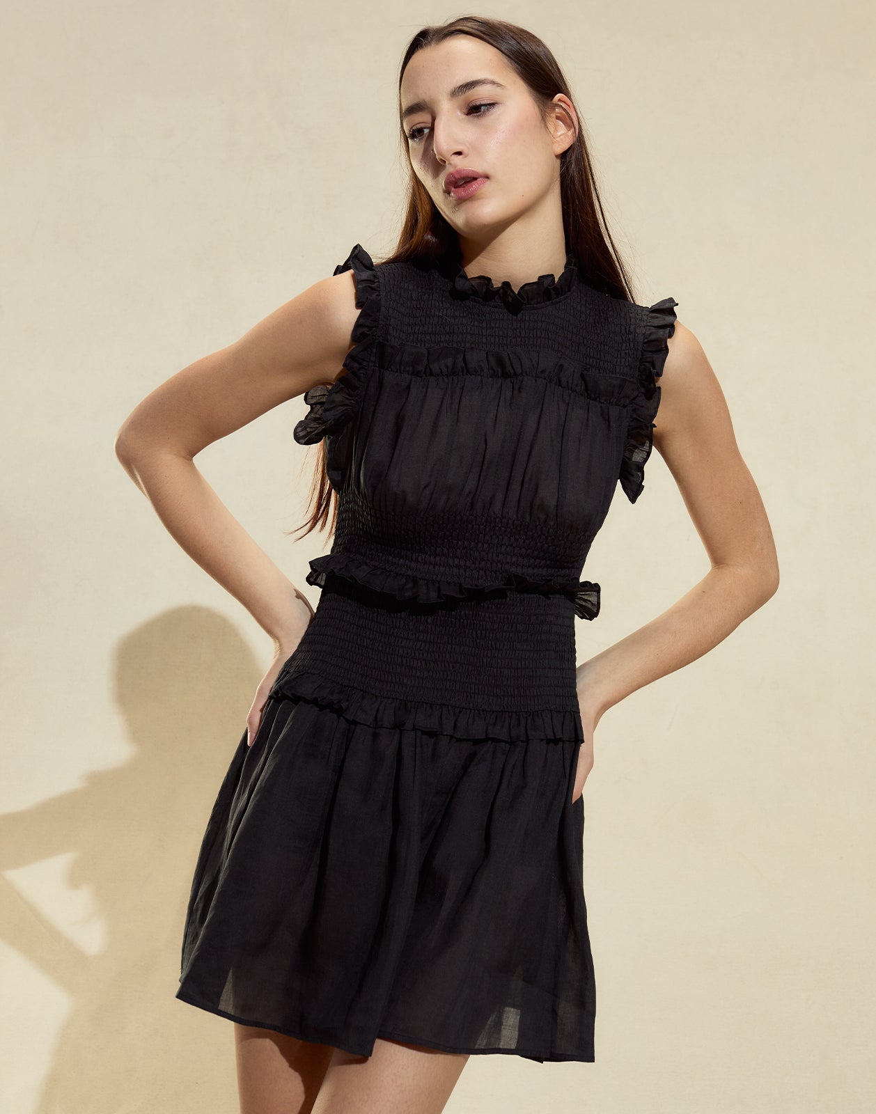 Noir Ramie Mini Dress