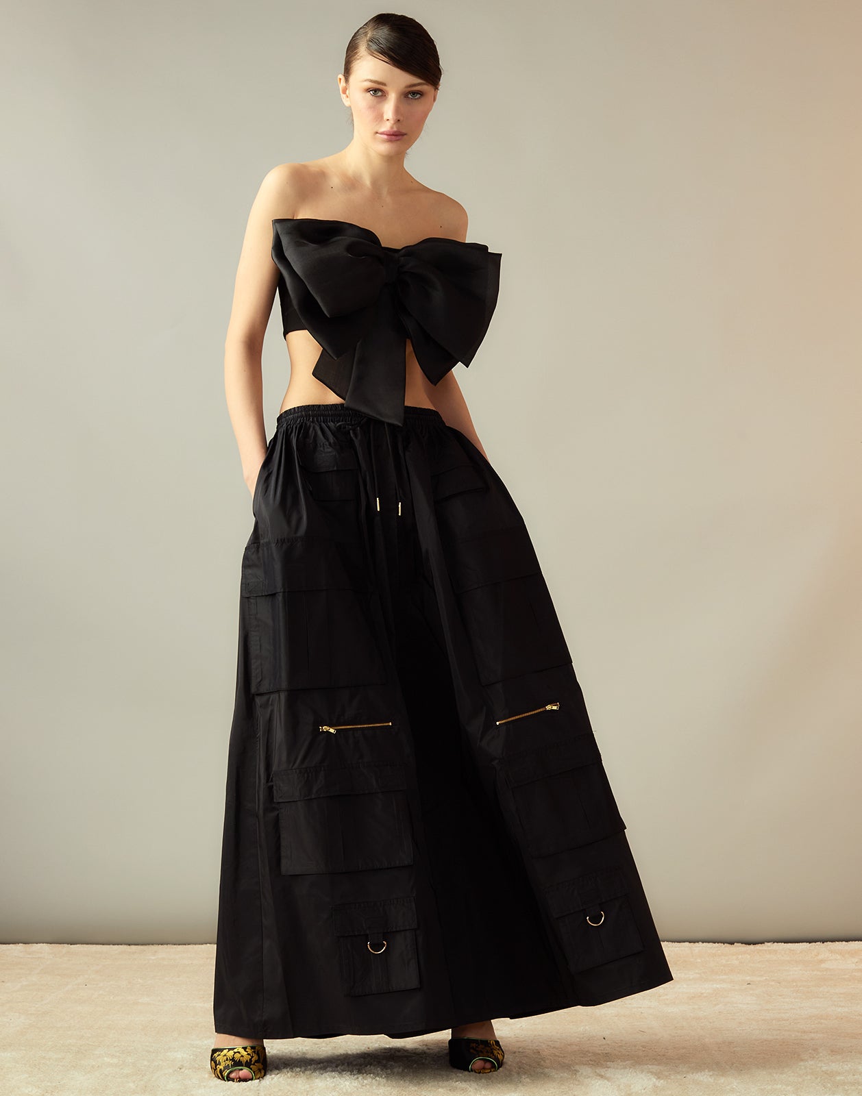 Taffeta Cargo Skirt