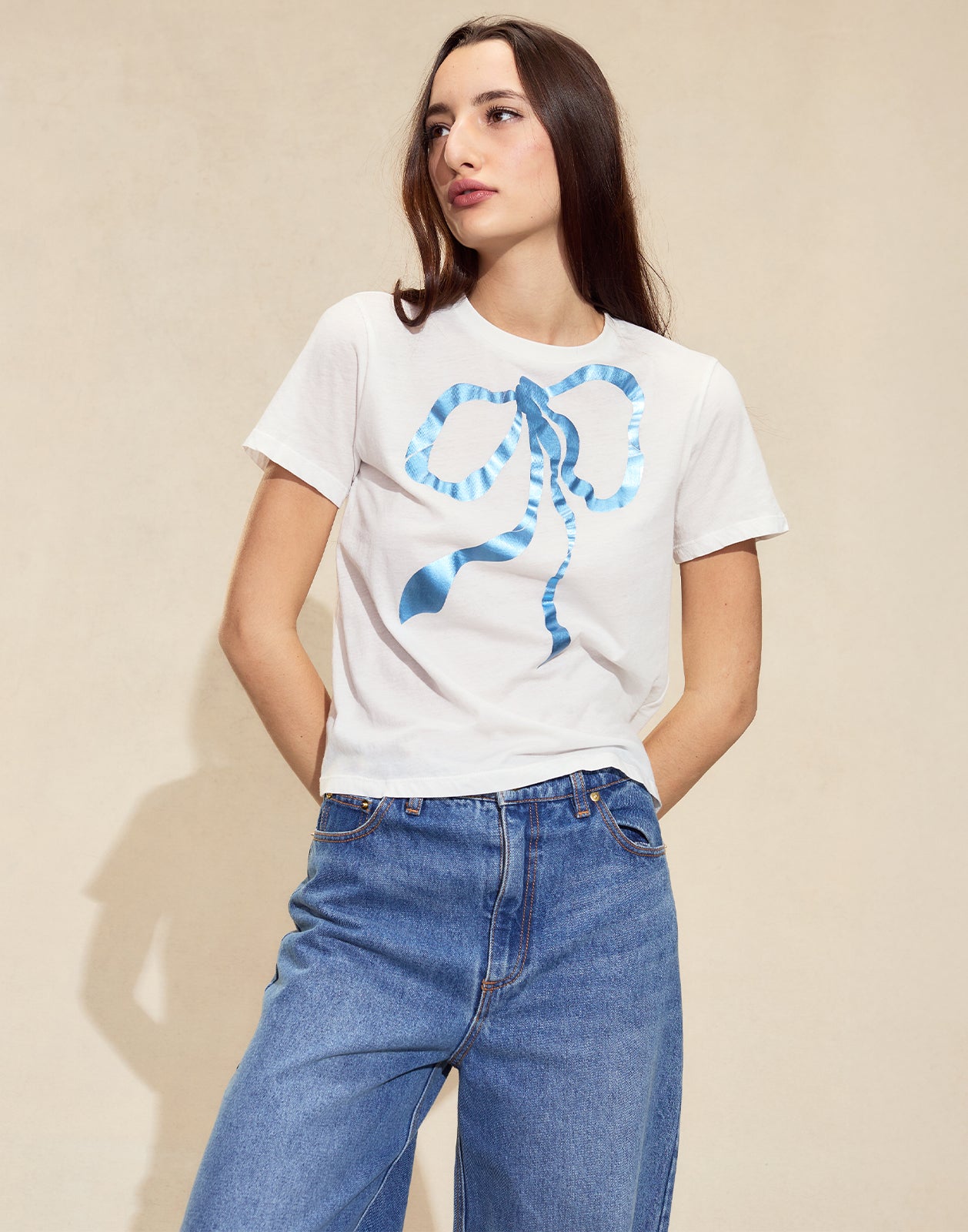 Metallic Bow Tee