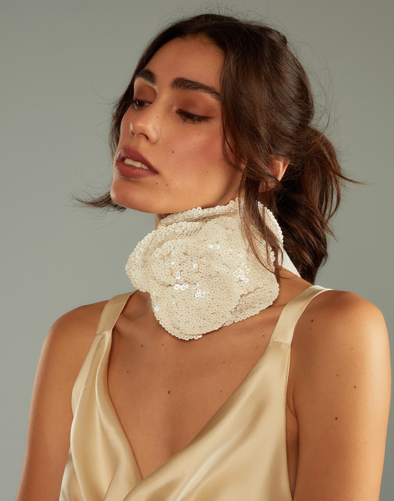 Sequin Flower Tie